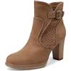 QUEEN HELENA Tronchetti Donna Stivaletti con Tacco Alto X34-79 (Cuoio, Taglia unica, Sistema Taglie Calzature EU, Adulto, Donna, Numero, Media, 38)