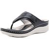 ilbcavne Sandali Ortopedici Donna Alluce Valgo, Sandali Infradito da Donna per Alluce Valgo, Tacco Basse Scarpe da Passeggio, Ciabatte Ortopediche Donna Estive con Supporto Per Arco, Fasc(Size:38EU,Color:Nero)