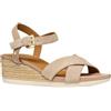 Geox D Ischia Corda B - Sandalo con Zeppa Donna, Dk Skin,