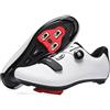 ARTVEP Donne Scarpe da Ciclismo da Uomo Scarpe da Bici da Strada Compatibile con SPD e Delta Blocco Pedale Scarpe da Bicicletta Peloton Traspiranti Bianco EU 38