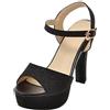 LarDorLin Plateau High Sandali Donna Brillantini Sposa Sandals con Cinturino Alla Caviglia Bride Eleganti Block Peep Toe Sandali Festa Nero Numero 39 EU (40 CN)