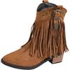 Generisch Stivali da cowboy da donna in pelle scamosciata con frange, tacco a blocco, da cowgirl, per carnevale, da donna, in pelle, per feste occidentali, O marrone, 39 EU