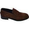 Malu Shoes Scarpe College Uomo Inglese Mocassino Cuoio Scuro Vera Pelle Scamosciato Fondo in Cuoio con Antiscivolo Cuciture a Vista (44 EU)