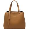 Chicca Borse Borsa a Mano Elegante da Donna in Pelle Martellata con Tracolla (Cuoio)
