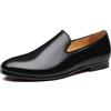 ottspu Mocassini Scarpe Loafer in Pelle da Uomo Mocassini Neri Comodi E Leggeri Scarpa Penny Loafers,Nero,45 EU