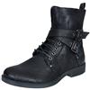 ELONG Stivaletti Elmo Punk Roccia Gotico da Uomo Nero Zip Motociclista Fibbia in Pelle 42