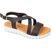 Valleverde Sandalo Donna Pelle 24101 Nero Una Calzatura Comoda Adatta per Tutte Le Occasioni. Primavera Estate 2020. EU 36