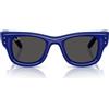 Ray-Ban Rb4940 Wayfarer Puffer Blacked Out Collection By A$ap Rocky Occhiali Unisex adulto, Blu/Ultra Nero, 47 mm