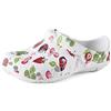 Schu'ZZ - Globule stampato - Zoccoli in plastica da donna, comodo, leggero, ultra resistente, certificato CE - per la casa e le attività all'aria aperta, fragola, 39 EU