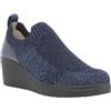 Melluso K53013Q, Mocassino in Tessuto Elastico con Zeppa da Donna (Blu, Sistema Taglie Calzature EU, Adulto, Numero, Media, 39)