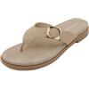 SMajong Sandali Donna Infradito Estivi Sandali Comodi con Supporto Arco Plantare Leggere Fibbia Regolabile Flip Flop Eleganti Ciabatte Antiscivolo Gomma Suole Beige 39 EU