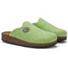 LE TIROLESI - Pantofola Canazei in lana REWOOLY® con sottopiede in pelle e suola in gomma - Made in Italy Taglia 40, Colore Verde Acido