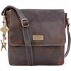 Catwalk Collection Handbags - Borsa a Tracolla in Pelle Invecchiata - Messenger Bag Media da Donna - Borsa da Giorno Formato A5 - Sabine M