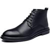 LMUIPMAA Stivali Stringati Uomo Scarpe Eleganti Pelle Invernali Stivaletti Oxford Classici,Nero,42 EU