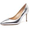 Castamere Scarpe col Tacco Donna Punta Appuntito Moda Tacco a Spillo 8.5CM Argento Pu Scarpe EU 35