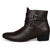 MGGMOKAY Scarpe Da Uomo Chelsea Boot Stivaletti Pelle Con Fibbia Cerniera,marrone,44