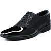 YFFUSHI Scarpe Uomo Derby Jacquard Pelle PU Lacci Formali Business Traspiranti Largo Eleganti Brogues, Nero e Nero Ricamati, 41