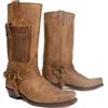 SIULAS Stivali da Cowboy Occidentali Stivali da Uomo Punta Quadrata PU Stivali in Pelle Vintage Steampunk Scarpe da Cavaliere Tacco Basso Mid Tube Rider Cavallo Stivali da Moto per Cos,Marrone,44