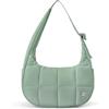 WESTBRONCO Piccola borsa a tracolla da donna, in nylon, trapuntata, con tracolla regolabile, Verde