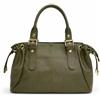 Generico Borsa Donna in Vera Pelle Made in Italy - Borsa a Mano Elegante con Zip e Tasche, Capiente 33 x 22 x 10 cm, Multitasche, Disponibile in Diversi Colori (VERDE OLIVA)