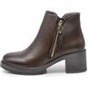 IF Fahion Scarpe Tronchetti Stivali Stivaletti Da Donna Tacco Medio Cerniera Zip 2208 Brown N.37