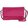AMBRA Moda GLX11 - Borsa a tracolla da donna, in vera pelle, con tracolla rimovibile e regolabile, adatta per cellulari e tablet fino a 7 pollici, (fuxia)