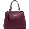 Chicca Borse Borsa a Mano Elegante da Donna in Pelle Martellata con Tracolla (Bordeaux)