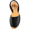 Generico DOREA MINORCHINA IN PELLE E SOTTOPIEDE IN CUOIO NERO sandolo donna moda spagnola suola in gomma antiscivolo bassa (numeric_41)