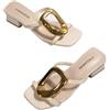 Generic Ciabatte Donna Estate Punta Quadrata Tacco Basso Antiscivolo Scarpe da Spiaggia E Casa(39)