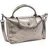 Long Keeper Piccola borsa a tracolla da donna in pelle PU metallizzata borsa a tracolla con manico superiore Hobo borsa mini tote borsa con cerniera per donne signore, Grigio canna di fucile