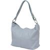 AMBRA Moda GL005 - Borsa con tracolla, borsa a mano in pelle, borsa a spalla, hobo bag da donna (celeste)