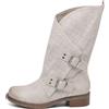 IF Fashion Scarpe da Donna Stivali Stivaletti Biker Fibbie Anfibi Primaverili Estivi G697 Beige N.38