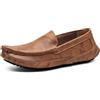 HENRVIEG Mocassini e Loafer Uomo Confortevole Penny Casual Ponte Pelle Barca Mocassini per Uomo Scarpe di Guida, giallo, 41 EU