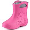 Ladeheid Stivaletti Pioggia Bambino in EVA Termici, Invernali Stivali Pioggia Bambina con Calzino Interno e Motivo a Rana, Scarpe Bambino per Passeggiate LA-CA-03 (Rosa Grigio, 32/33)