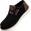ZDFQLGV Mocassini da uomo slip on low-top flat walking sneakers guida escursionismo outdoor mesh traspirante casual confortevole moda morbido leggero, Nero e marrone., 44 EU