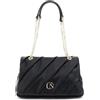 CAFèNOIR - Pattina Effetto Pelle Liscia Con Catena E Plissé, Da Donna, Colore Nero, Taglia Onesize