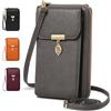 VOBUKE Borsa a Tracolla per Cellulare Donna Vera Pelle Piccola Borsa Portafoglio Grande Capacità Portadocumenti da viaggio RFID Blocco Portamonete Cellulare Borsa con 12 Slot Tracolla Rimovibile