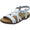 BioNatura 34A2044 By Cast Bianco Sandali per Donna in Pelle Zeppa Bassa fibietta (Taglia 40)