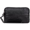 FAOONNMY Uomo Pochette Custodia a Fondina da Cintura in Vera Pelle con Cinturino da Polso e Passante per Cintura, Piccolo Borsa Casual Portafoglio per Telefono, Marsupio Multifunzionale per Viaggio Black