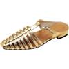 LarDorLin Spiaggia Sandals Donna Chiuse Davanti Pantofole Tacco Basso Mules Braid Ciabatte Estate Alla Schiava Strappy Romano Flip Flops Oro Numero 40 EU (41 Cn)