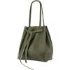 SH Leder ® - Borsa shopper da donna in vero cuoio con fiocco e tasca interna, disponibile in molti colori, borsa a spalla, borsa con manici, 29x33cm Sandra G535, verde oliva, L