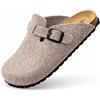 GONKOS®, Pantofole in Feltro di Lana, Soletta Anatomica in Sughero Naturale e Pelle Scamosciata, Zoccoli di Feltro, Pantofole Uomo e Donna, Pantofole Confortevoli e di qualità,Made in Spain,Cacao 36