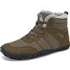 Mishansha Scarpe Barefoot Uomo Donna Invernali Caldo Moda Marrone Scuro 45