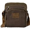 Avirex Wild Borsa a Tracolla Uomo in Canvas Spalmato Idrorepellente con Dettagli in Ecopelle, 2 Scomparti con Zip, Crossbody Bag 24x21x9 cm, WLD04