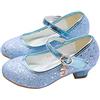 YOSICIL Principessa Scarpe Bambina Festive Scarpe col Tacco da Principessa Cosplay Scarpe da Sera per Bambine Dress Up Cerimonia Festa Scarpe Eleganti Blu,EU25-38