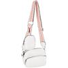 styleBREAKER Set di borse a tracolla da donna 2 pezzi, tracolla con motivo e borsa ovale, borsa a tracolla rettangolare monocolore 02012405, colore:Bianco