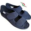 EMANUELA PANTOFOLE EMANUELA Sandali ciabatte pantofole UOMO cefalu regolabili con strappi tessuto alveare forato traspirtante Made in italy (blu, Sistema Taglie Calzature EU, Adulto, Uomo, Numero, Media, 42)