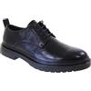 nazarenogabrielli U433 Derby Moda Uomo Ecopelle Nero Tacco Grosso 3Cm Suola Gomma