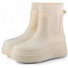 ZEPYFXIT Stivali da Pioggia Donna Impermeabili Chelsea Stivali di Gomma Galosce Eleganti Giardinaggio Scarpe Antiscivolo per Inverno Polacchine (Beige 4024, 41 EU)