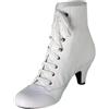 Generisch Stivaletti vintage da donna, in pelle, per commercio estero, invernali, tinta unita, con tacco medio, stivali da pioggia corti, impermeabili, bianco, 37 EU